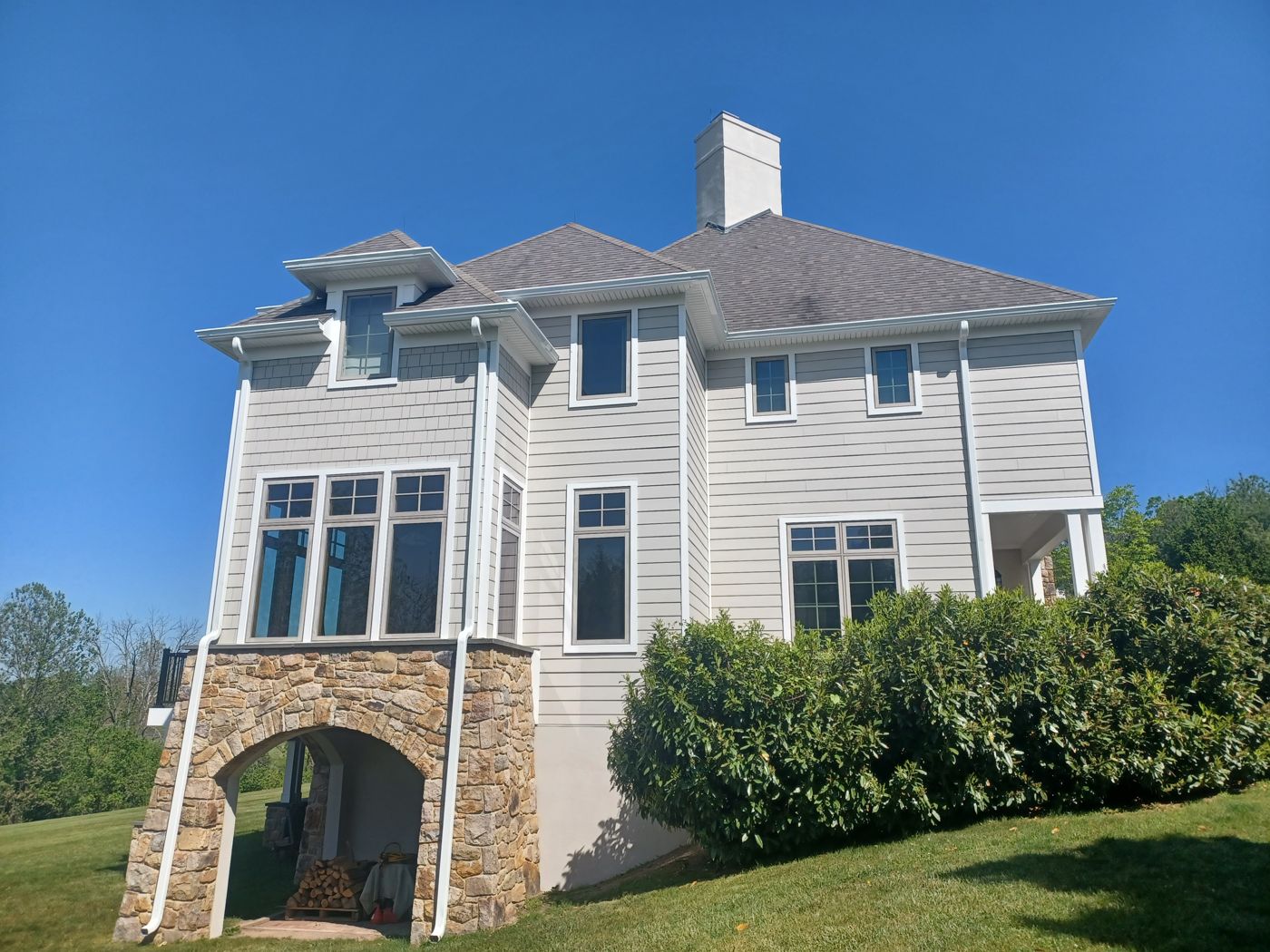 Seyfried residence after stucco remediation, siding and deck